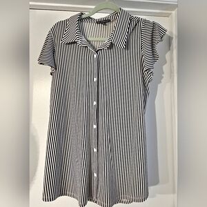 Adrianna Papell Monochrome Striped Dress